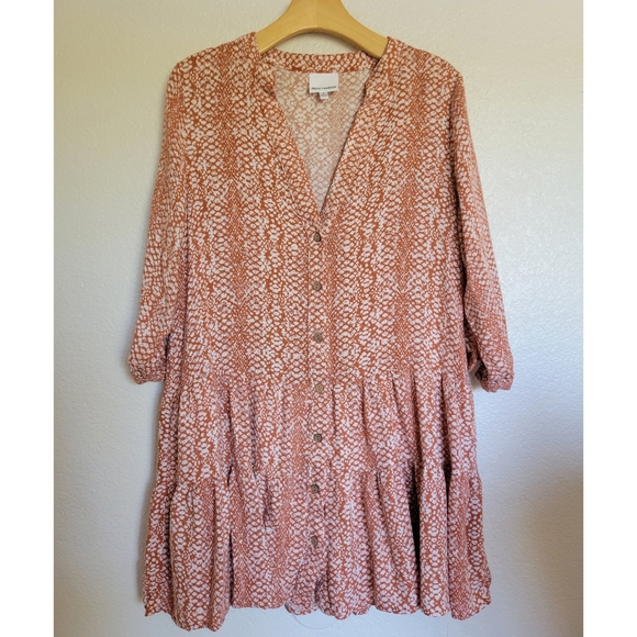 Skylar + Madison drop Waist mini longsleeve dress size Small orange like color. - Picture 8 of 10